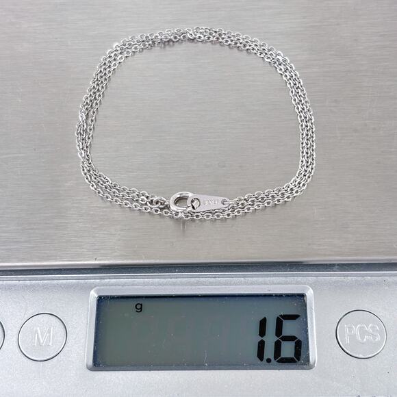 Cable Link Chain Necklace | Vintage Sterling Silver 925 17" - Picture 3 of 7